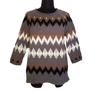 J. Jill Heavy Knit Pullover Sweater Size Small Wool Blend Roll Neck      T16